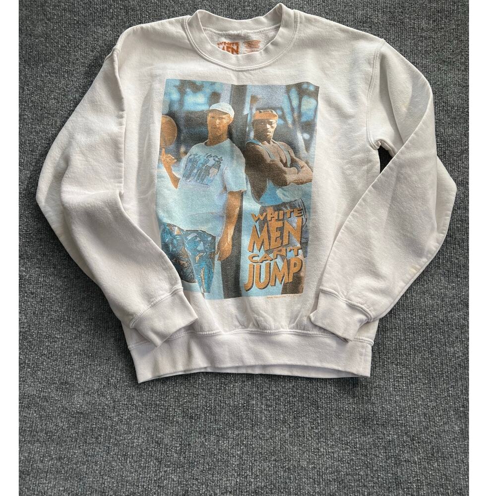 Vintage White Men Can't Jump Graphic Crewneck Unisex Sweatshirt XS/Small
